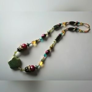 Vintage Necklace Ceramic Collectible Bohemian Artisan Made by Teresa Goodall